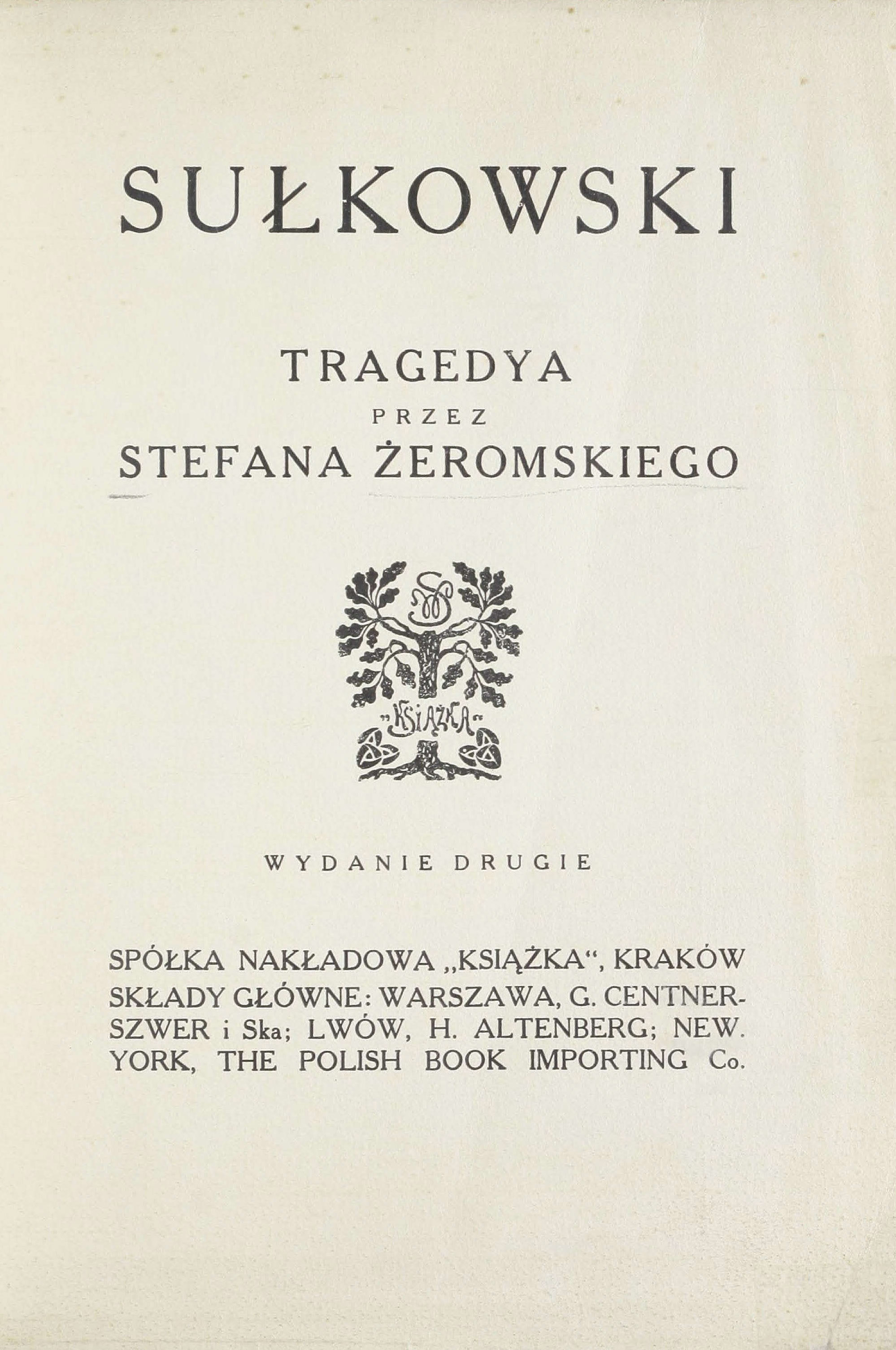 Sułkowski : tragedya