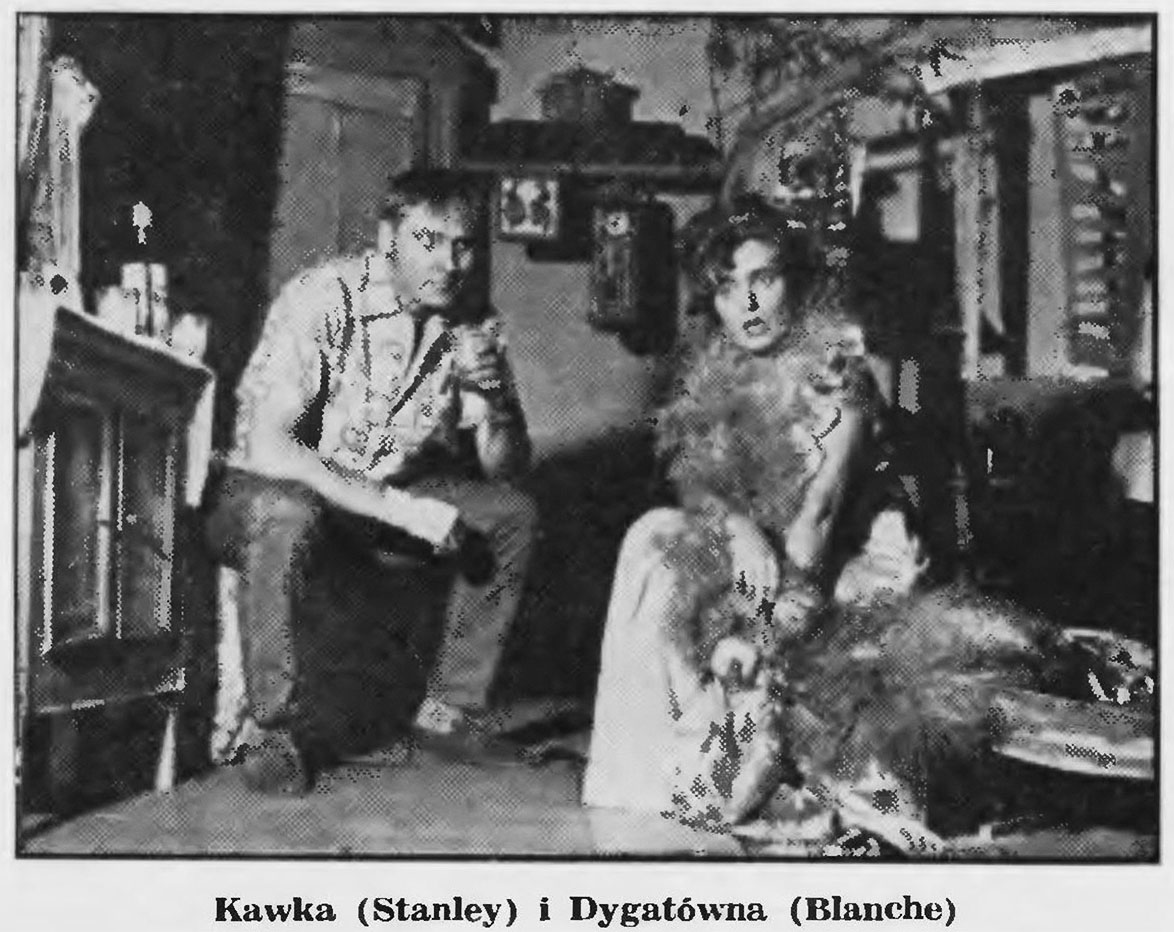 „Tramwaj zwany pożadaniem”, Teatr Polski ZASP, Londyn, prem. 5 listopada 1961. Na zdj.: Jerzy Kawka (Stanley), Krystyna Dygat (Blanche)