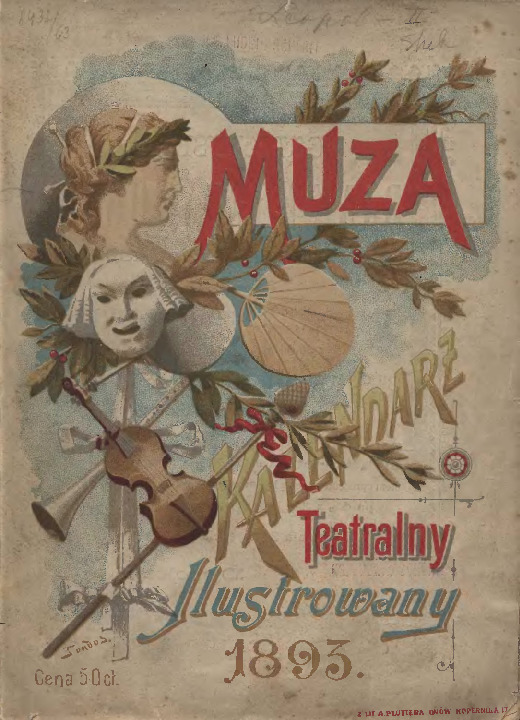 Ilustrowany Kalendarz Teatralny Muza na rok 1893. Rocznik 2